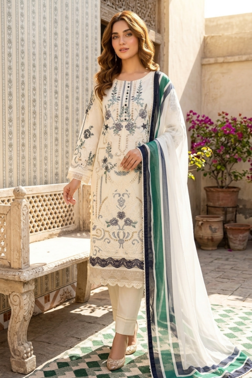 Jade bloom STITCHED 3PC EMBROIDERED LUXURY LAWN SUIT