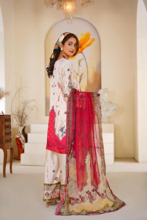 Alternative view of Printed shamoz silk with Apple silk Dupata