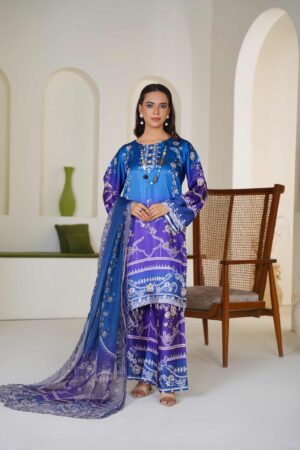 Printed shamoz silk with Apple silk Dupata