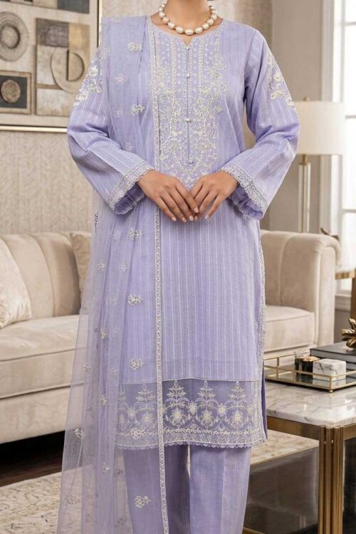 Lavender Mist STITCHED 3PC EMBROIDERED LAWN SUIT