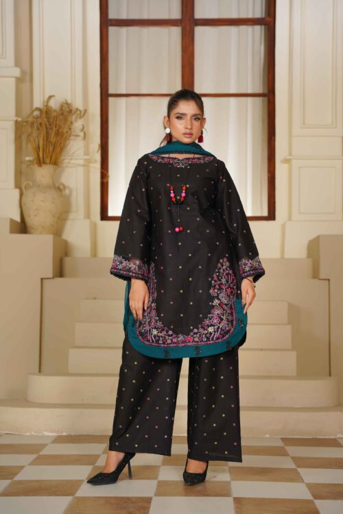 Black Opal STITCHED 3PC EMBROIDERED LAWN SUIT